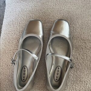 Scoop Silver Mary Jane Flats for Women